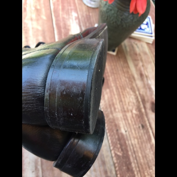 Vintage 100% Genuine Leather Lace up Boot Justin Women’s Black - Picture 10 of 15